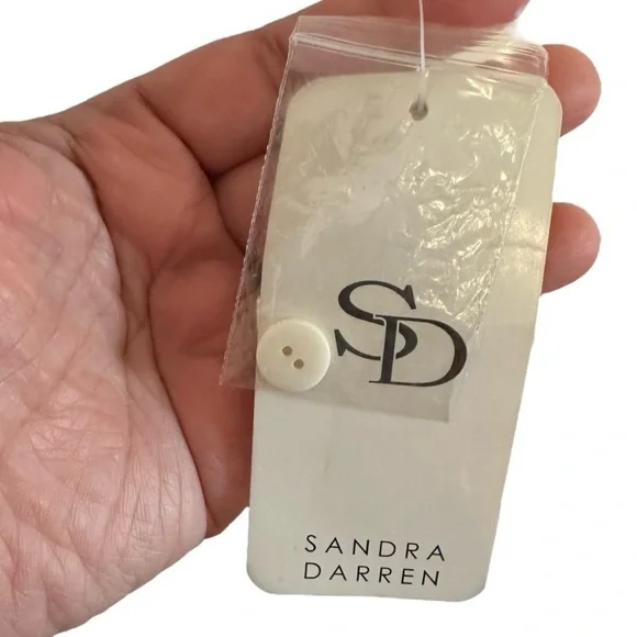 NWT Vintage Sandra Darren Black White Floral Eyelet Dress Size 12 - Picture 4 of 14